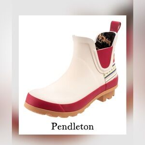 Pendleton Red and Cream Ankle Boots